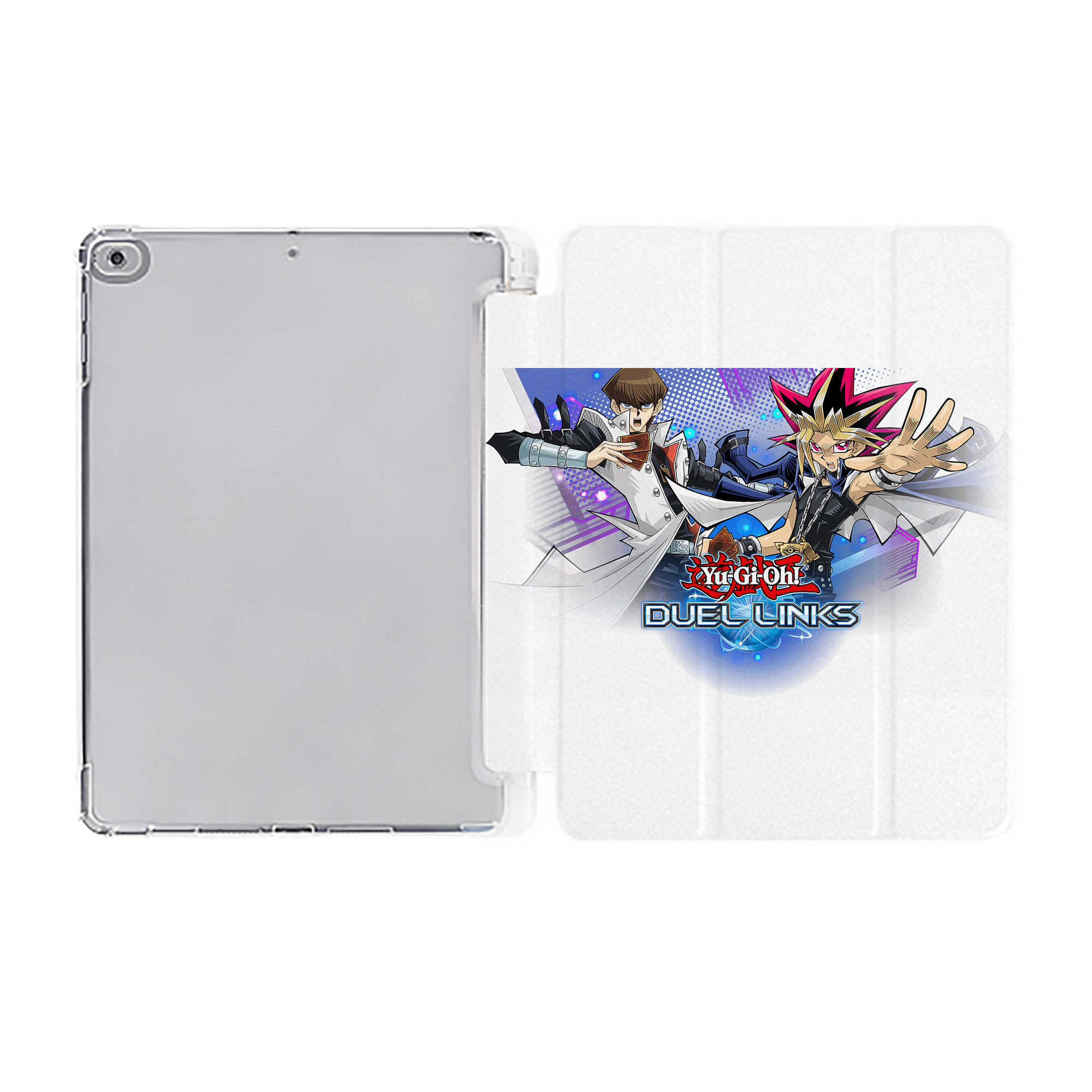 （画像用） 遊☆戯☆王 Yu-Gi-Oh! IPad ケース ペン収納付き 三つ折りスタンド PUレザー×シリコン 対応機種9.5/10.5/10.9インチ